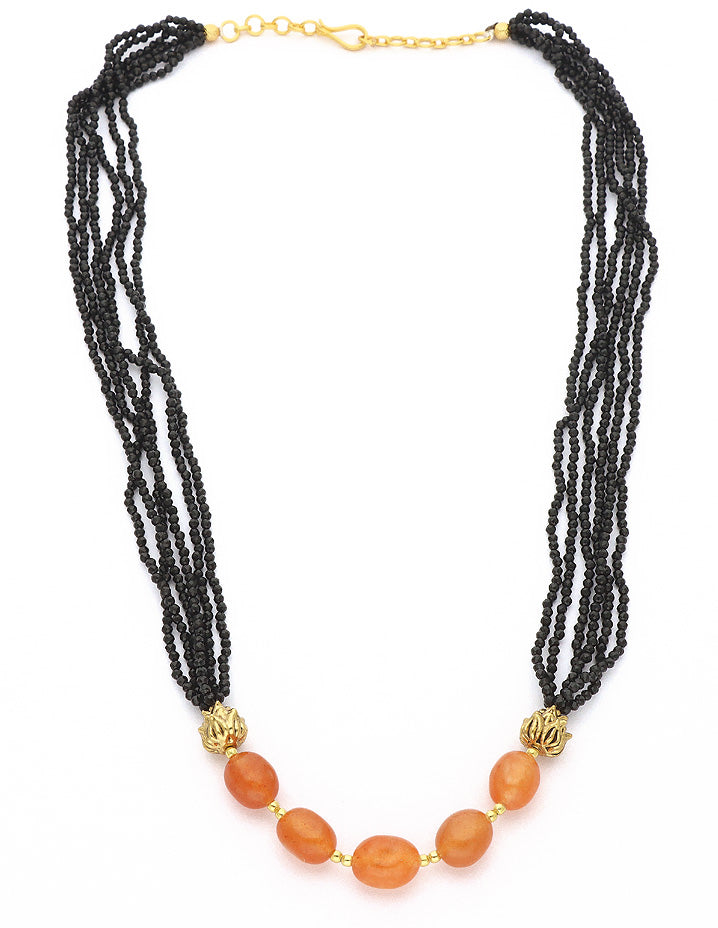 Designer Antique Black Crystal Beads Mala