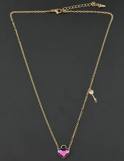 Swarovski Crystal Love Lock Crystal Chain Pendant