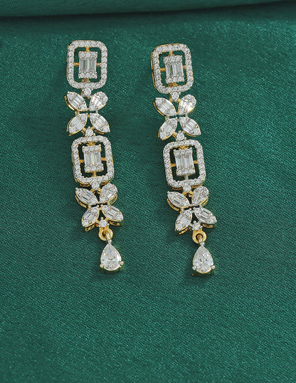 Designer Zirconia Crystal Gardenia Elegance Necklace Set