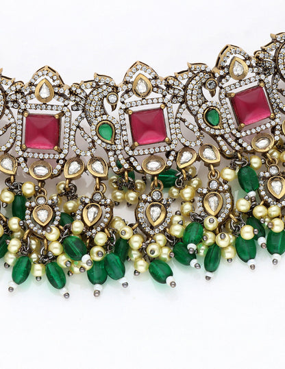Zirconia Victorian Guttapusalu Choker Set