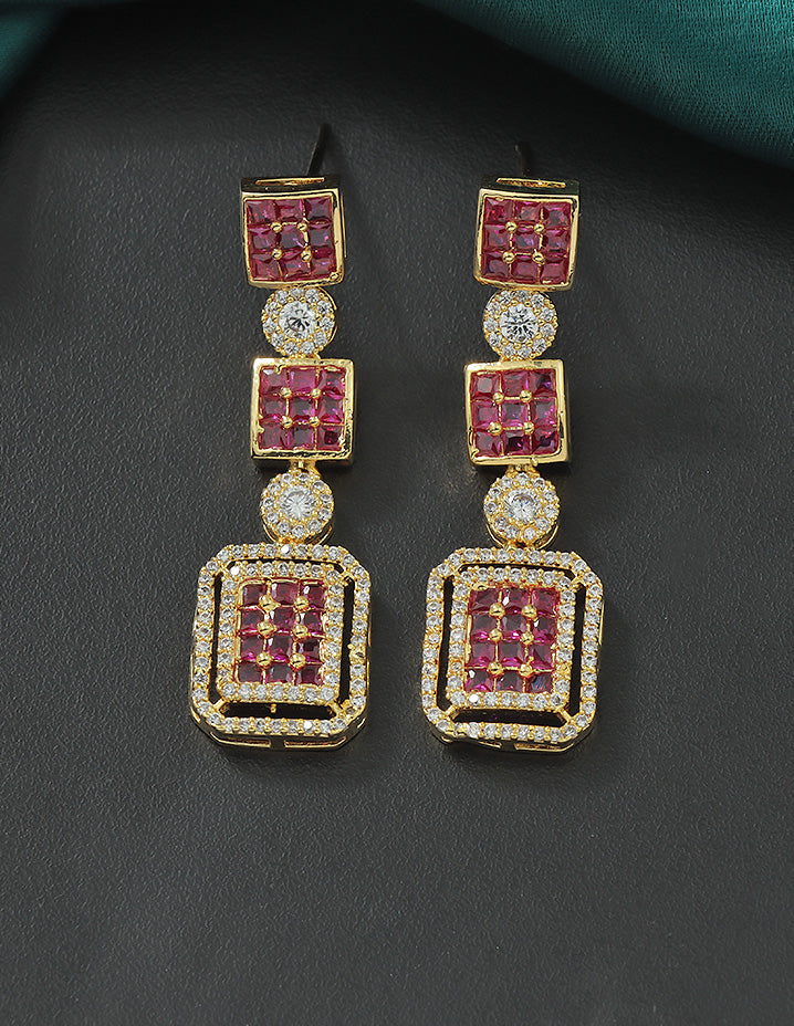 Designer Zirconia Ruby Necklace Set