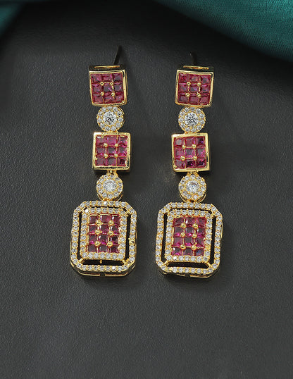 Designer Zirconia Ruby Necklace Set