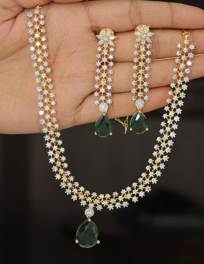 Designer Zirconia Crystal Elegance Necklace Set