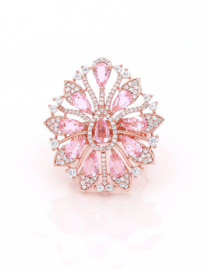 Zirconia Rose Gold Polish Finger Ring