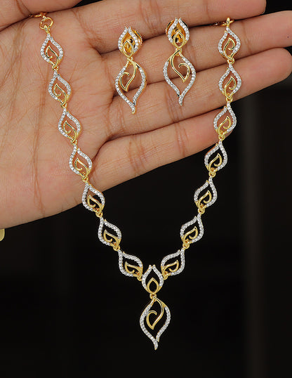 Designer Zirconia Crystal Elegance Necklace Set