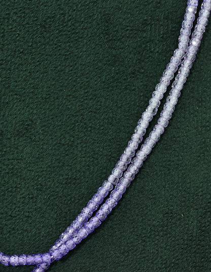Designer 2-Lines Amethyst Cz Beads Mala