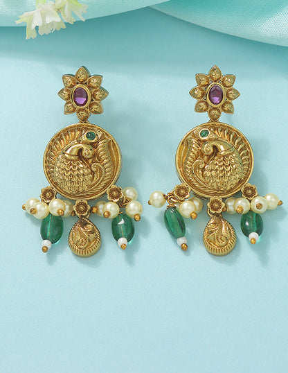Designer Elegant Matt Kempu Necklace Set