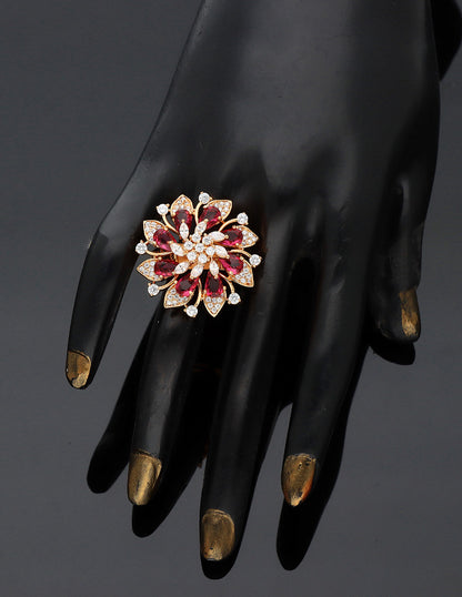 Zirconia Gold Polish Finger Ring