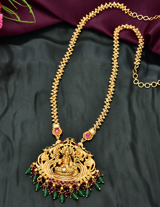 Zirconia Lakshmi Chain Pendant