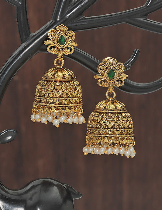 Designer Matt Kempu Floral Design Jhumka Earrings