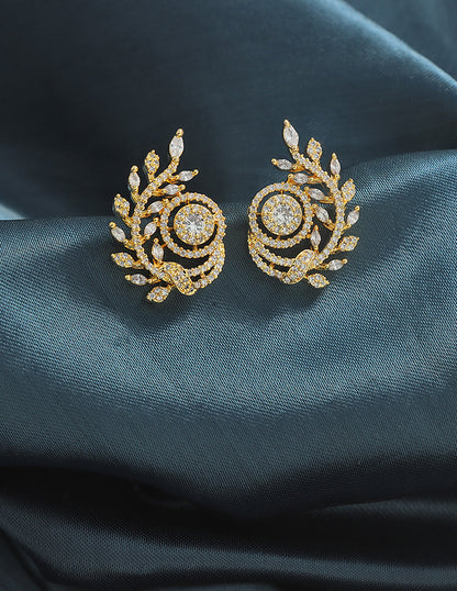 Designer Zirconia Floral Stud Earrings