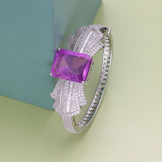 Stylish Zirconia Violet Color Stone Bracelet