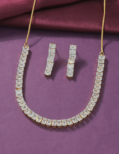 Designer Zirconia Crystal Elegance Necklace Set