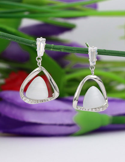 Zircon Mother Of Pearl Drop Earrings