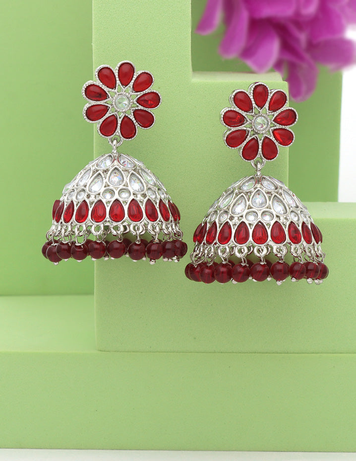 Designer Floral Jhumka Earrings