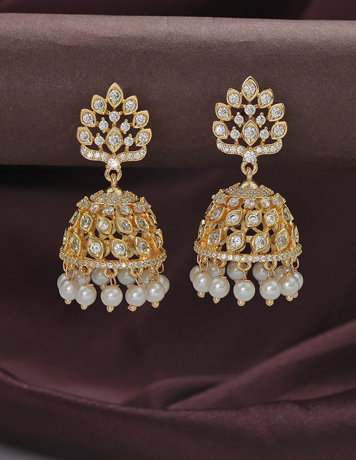 Designer Zirconia Floral Radiance Jhumka