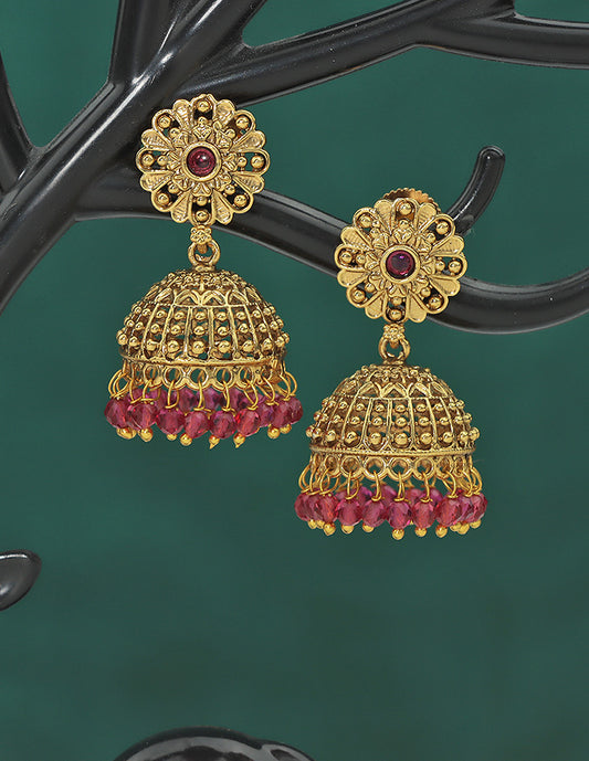Designer Matt Kempu Floral Design Jhumka Earrings