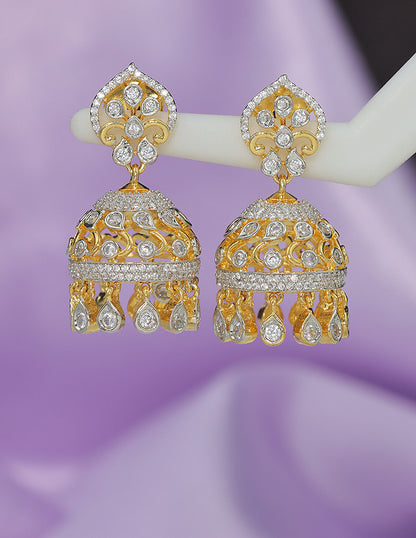 Designer Zirconia Floral Radiance Jhumka