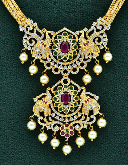 Designer Gold Plated Floral Necklace Set