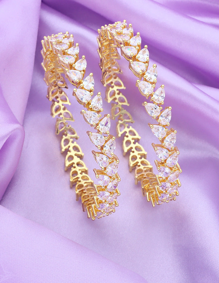 Designer Zirconia White Bangles ZBGL10128