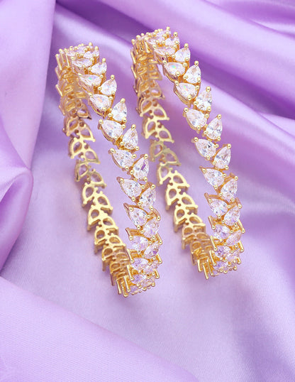 Designer Zirconia White Bangles ZBGL10128