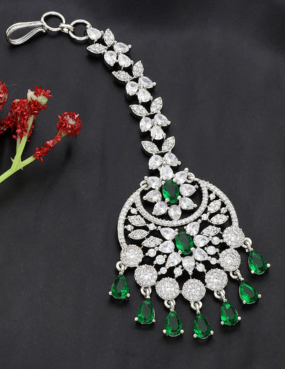 Designer Zirconia Stone Maang Tikka