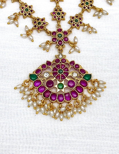 Antique Kempu & Emerald Damini