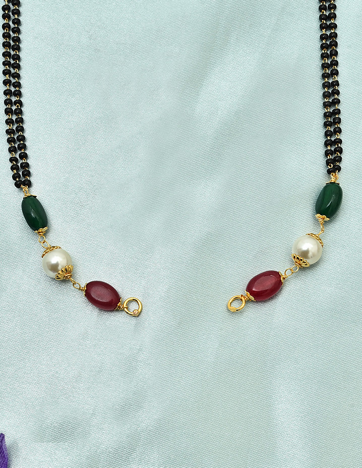 Designer Black Bead Pendent Attachable Mangalsutra Combo