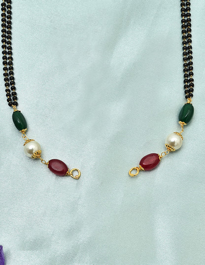 Designer Black Bead Pendent Attachable Mangalsutra Combo