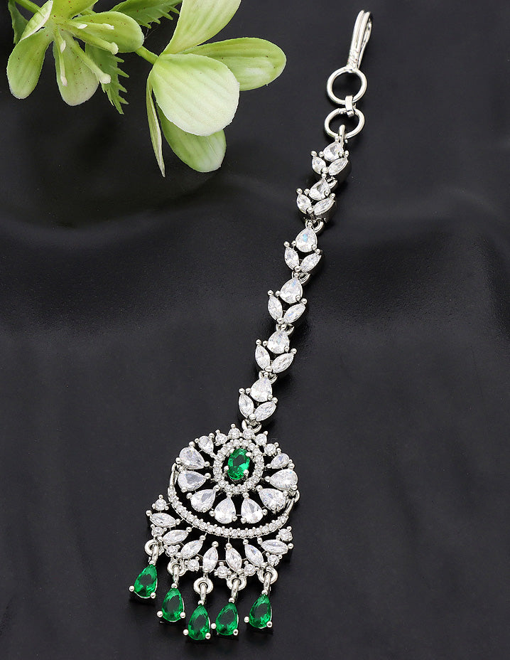 Designer Zirconia Stone Maang Tikka