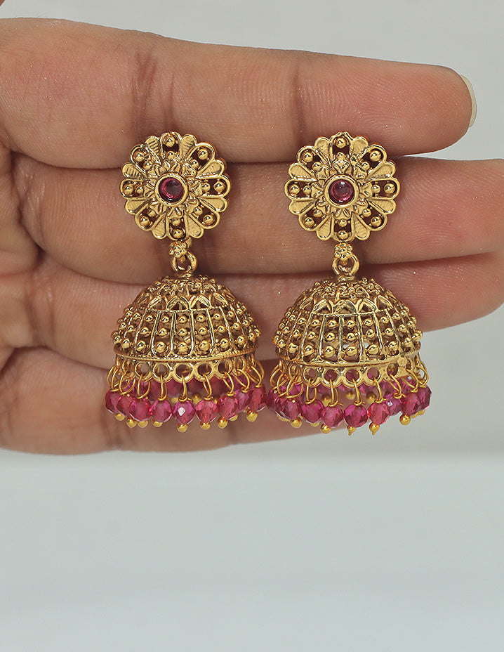 Designer Matt Kempu Floral Design Jhumka Earrings