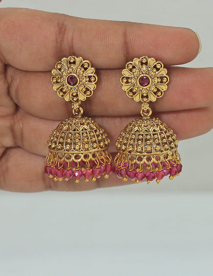 Designer Matt Kempu Floral Design Jhumka Earrings