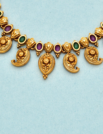 Antique Kempu Necklace Set