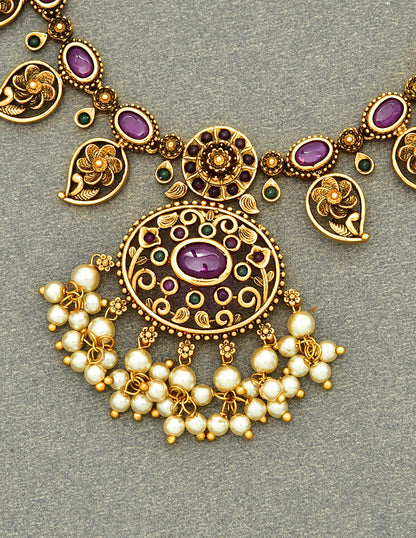 Antique Kempu Necklace Set 127990