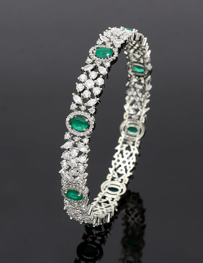Zircon Kada Bangle zbgl10873/Rhodium