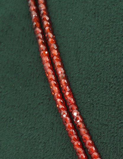 Designer 2-Lines Orange Cz Beads Mala