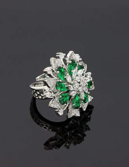Zirconia Rhodhium Polish Finger Ring