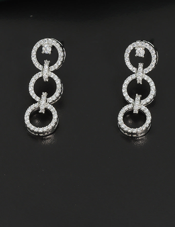 Designer Rhodium Polish Zirconia Necklace Set
