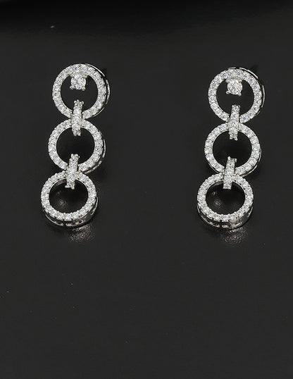 Designer Rhodium Polish Zirconia Necklace Set