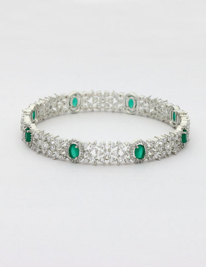 Zircon Kada Bangle zbgl10873/Rhodium