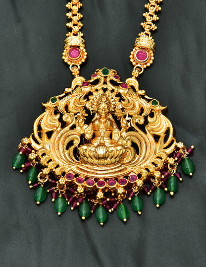 Zirconia Lakshmi Chain Pendant