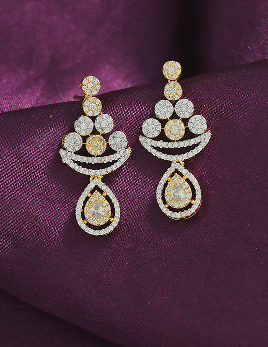 Designer Zirconia Celestial Spark Drop Earrings