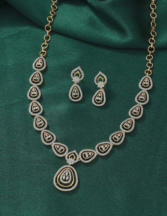 Designer Zirconia Crystal Elegance Necklace Set