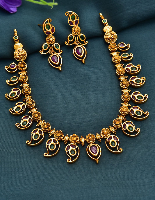 Antique Kempu Necklace Set 127977