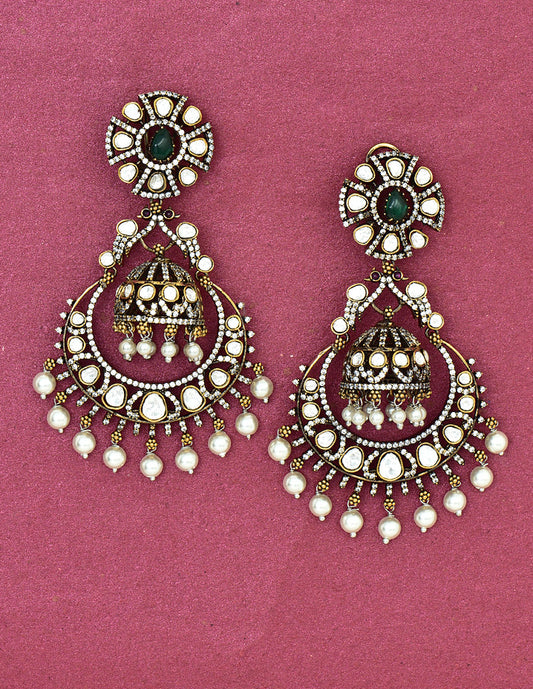 Victorian Zirconia Chandbutta Earrings