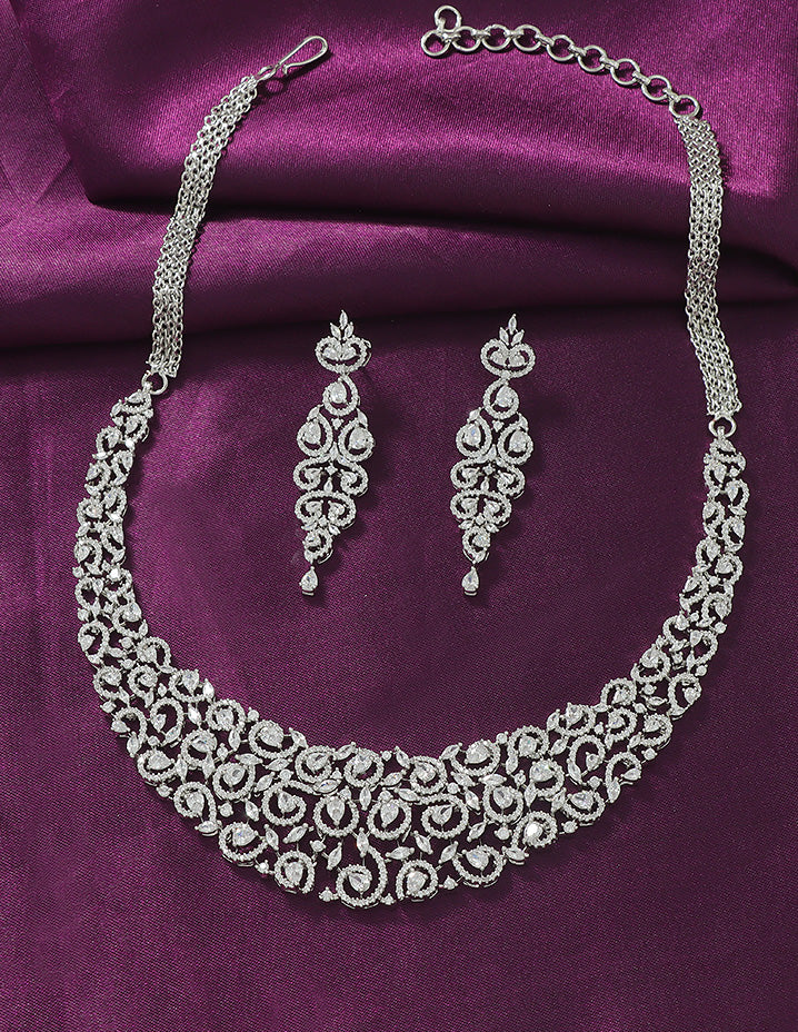 Designer Zirconia Crystal Elegance Necklace Set