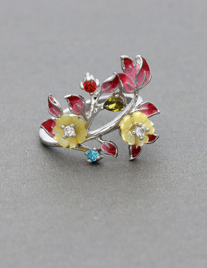 Designer Zircon Floral Finger ring