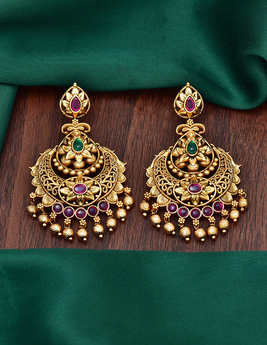 Designer Peacock Kempu Earrings