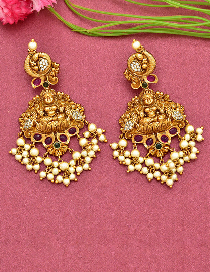 Designer Antique Kempu Earrings