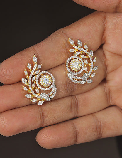 Designer Zirconia Floral Stud Earrings